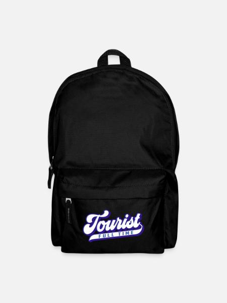 Full Time Tourist | Farben änderbar - Rucksack - Schwarz