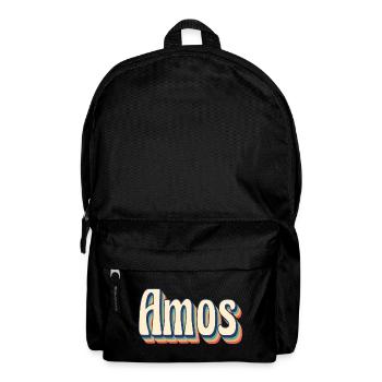 Vintage Retro Amos T-Shirt T-Shirt Gift Idea - Backpack - black - Front