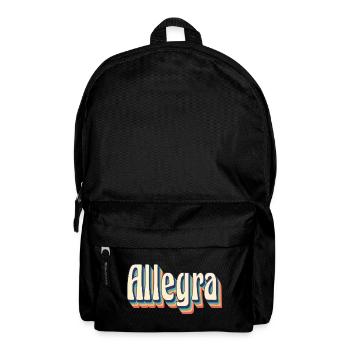 Allegra Retro Vintage T-Shirt Gift T-Shirt - Backpack - black - Front