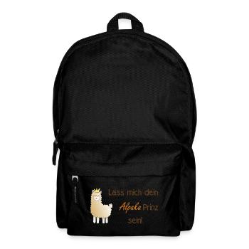 Lass mich dein Alpaka-Prinz sein! - Rucksack - Schwarz - Vorne