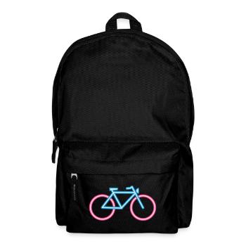 Leuchtendes Fahrradmotiv in strahlenden Neonfarben - Rucksack - Schwarz - Vorne