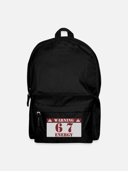 Warnung 6 7 Energie Spaß 67 Nummer 6-7 6 7 Sechs S - Rucksack - Schwarz