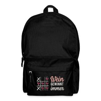  Wein Gewinnt Immer Tic Tac Toe Spruch Für - Rucksack - Schwarz - Vorne