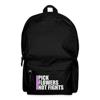Cueillez des fleurs, pas des disputes, fleurs Paix Logo drôle - Sac à dos - noir - Devant