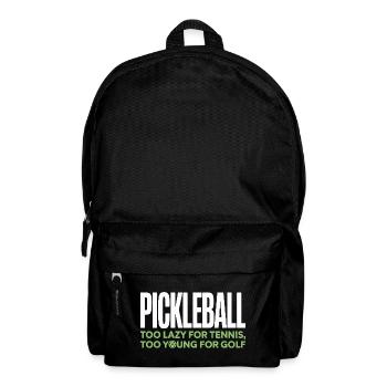 Joueur de pickleball trop paresseux pour le tennis pickleball - Sac à dos - noir - Devant