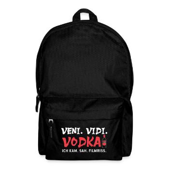 Veni Vidi Wodka Ich Kam Sah Filmriss Saufen - Rucksack - Schwarz - Vorne