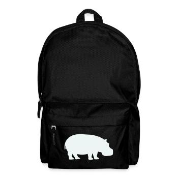 Silhouette de l’hippopotame bleu - Sac à dos - noir - Devant