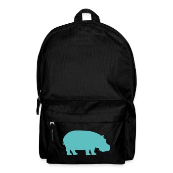Turquoise Hippo Silhouette - Backpack - black - Front