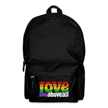 Love Above All | Rainbow Pride Design - Backpack - black - Front