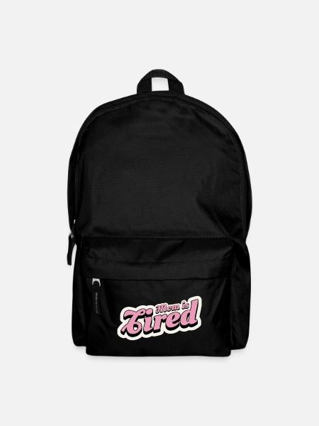 Mama ist müde, retro pink - Rucksack - Schwarz