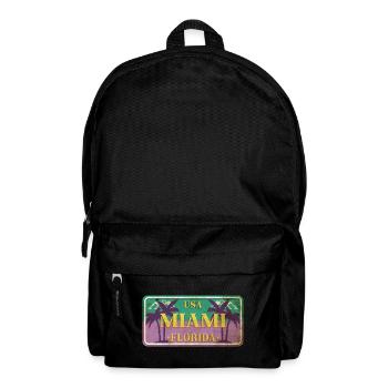 Miami Florida USA Amerika Sommer Palmen Schild - Rucksack - Schwarz - Vorne