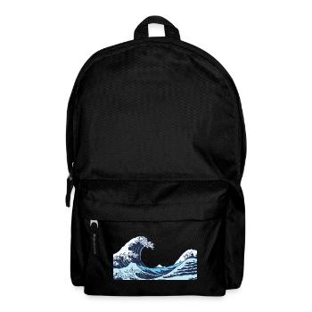 Kanagawa Waves Aesthetic Japanese Art Great Wave - Backpack - black - Front