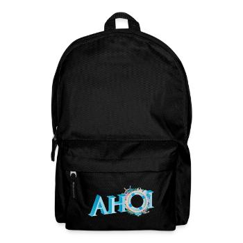 maritime sailor's greeting lettering Ahoi - Backpack - black - Front