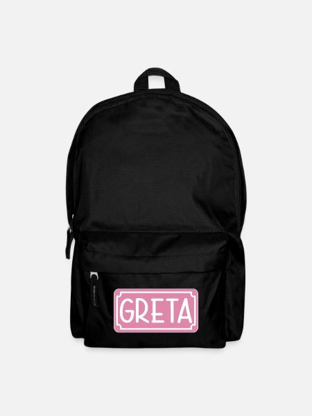NAMENSGESCHENK MÄDCHEN GRETA SCHILD - Rucksack - Schwarz