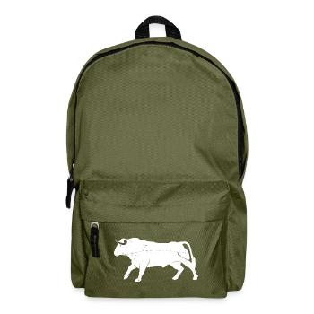 Bull Bovine Art Silhouette Wildtierliebhaber - Rucksack - Olivgrün - Vorne