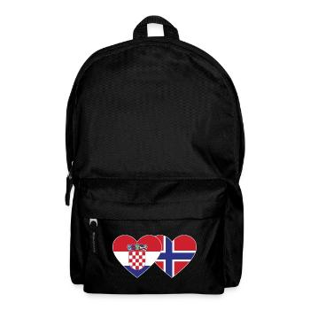 Croatie Norvège Flag Coeur - Sac à dos - noir - Devant