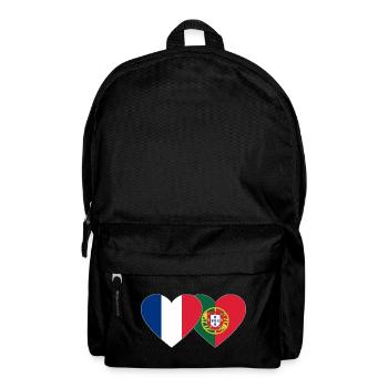 France Portugal Flag Coeur - Sac à dos - noir - Devant