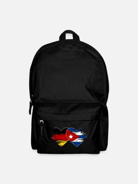 Deutschland Kuba Flagge used Herz - Rucksack - Schwarz