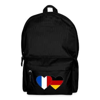 France Allemagne Flag Coeur - Sac à dos - noir - Devant