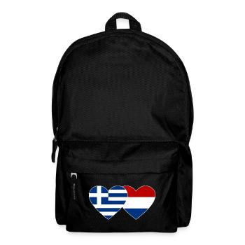 Greece Holland Flag Heart - Backpack - black - Front