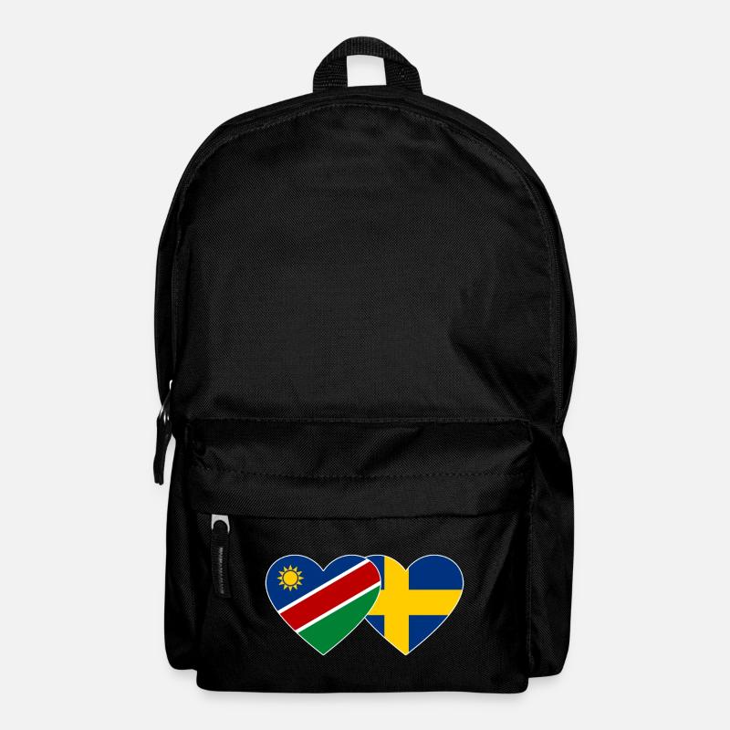 Namibia Schweden Flagge Herz - Rucksack - Schwarz