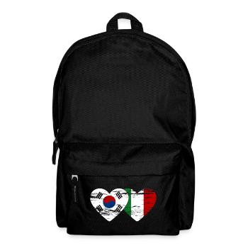 South Korea Italy Flag Heart Used - Backpack - black - Front
