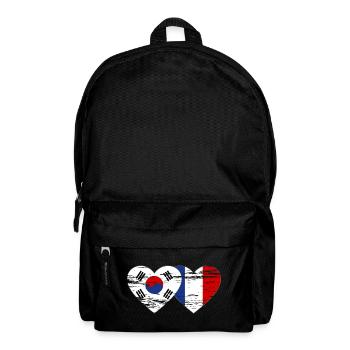 Corée du Sud France Drapeau Coeur Utilisé - Sac à dos - noir - Devant