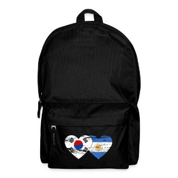 Corée du Sud Argentine Drapeau Coeur Utilisé - Sac à dos - noir - Devant