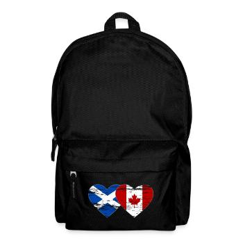 Scotland Canada Flag Heart Used - Backpack - black - Front