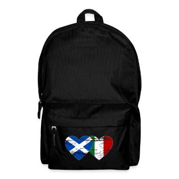 Scotland Italy Flag Heart Used - Backpack - black - Front