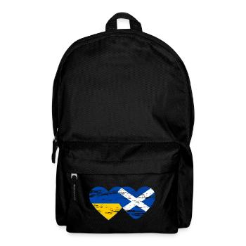 Ukraine Scotland Flag Heart Used - Backpack - black - Front