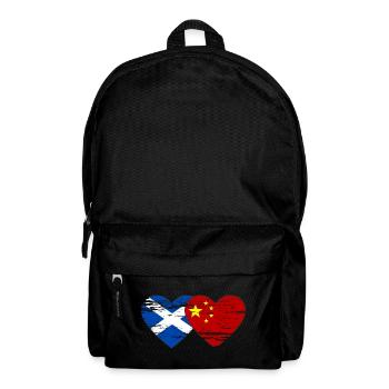 Ecosse Chine drapeau coeur utilisé - Sac à dos - noir - Devant