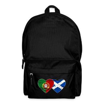 Portugal Scotland Flag Heart Used - Backpack - black - Front