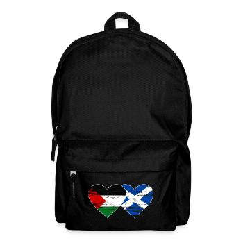 Palestine Scotland Flag Heart Used - Backpack - black - Front