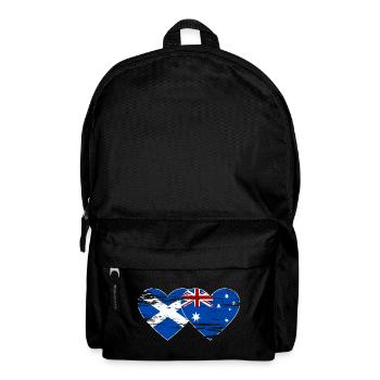 Scotland Australia Flag Heart Used - Backpack - black - Front