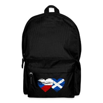 Czech Republic Scotland flag heart used - Backpack - black - Front