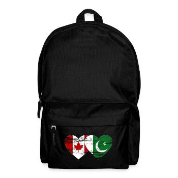 Coeur de drapeau du Canada Pakistan utilisé - Sac à dos - noir - Devant