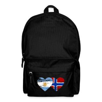 Argentine Norvège drapeau coeur utilisé - Sac à dos - noir - Devant
