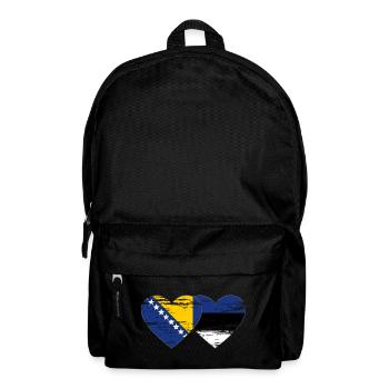 Bosnie Estonie drapeau coeur utilisé - Sac à dos - noir - Devant