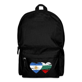 Argentine Bulgarie Drapeau Coeur Utilisé - Sac à dos - noir - Devant