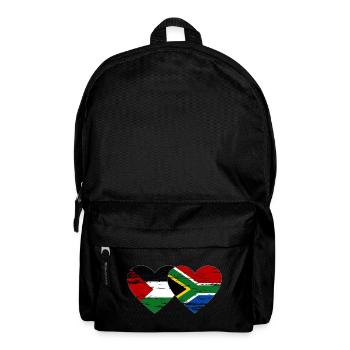 Palestine South Africa Flag Heart Used - Backpack - black - Front