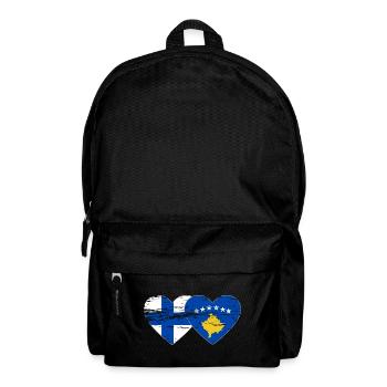 Finlande Kosovo drapeau coeur utilisé - Sac à dos - noir - Devant