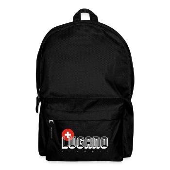 Lugano Schweizerkreuz Umriss Logo - Rucksack - Schwarz - Vorne