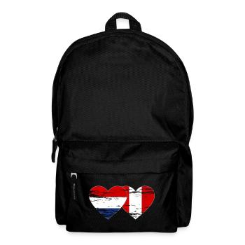 Holland Peru Flagge Herz used - Rucksack - Schwarz - Vorne
