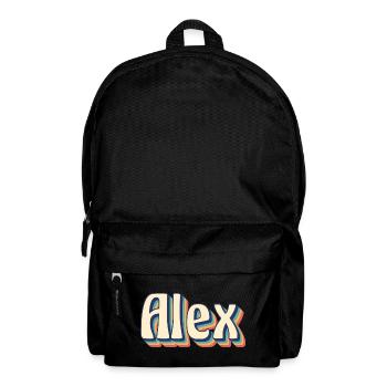 Alex T-Shirt Retro Vintage T-Shirt Geschenkidee - Rucksack - Schwarz - Vorne