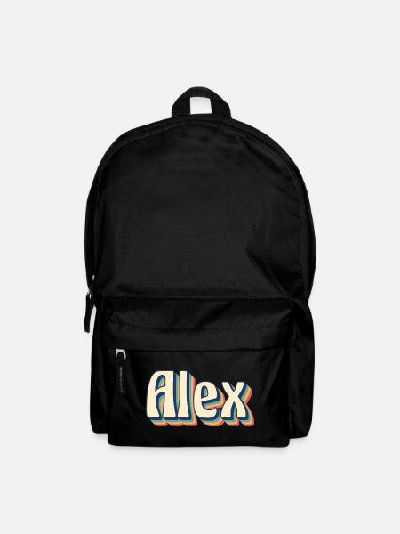 Alex T-Shirt Retro Vintage T-Shirt Geschenkidee - Rucksack - Schwarz