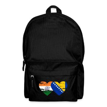 India Bosnia Flag Heart Used - Backpack - black - Front