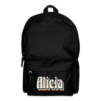 Vintage Retro Alicia T-Shirt T-Shirt Gift Idea - Backpack - black - Front
