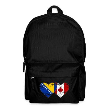 Coeur de drapeau de la Bosnie et du Canada utilisé - Sac à dos - noir - Devant