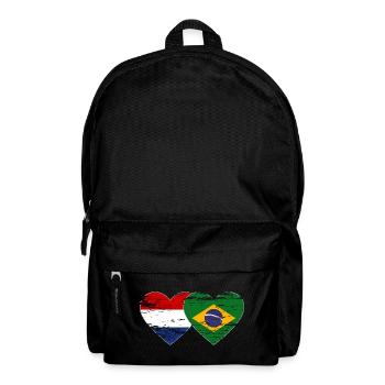 Holland Brazil Flag Heart Used - Backpack - black - Front